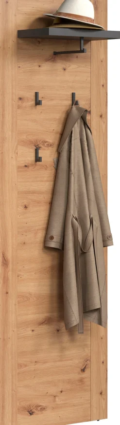 Home affaire Garderobenpaneel »Ambres« Garderobenpaneel mit Ablage & Haken - (B/T/H) 62/26/199 cm