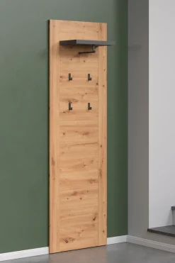 Home affaire Garderobenpaneel »Ambres« Garderobenpaneel mit Ablage & Haken - (B/T/H) 62/26/199 cm