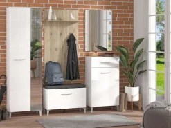 Home affaire Garderobenpaneel »Como, Wandregal mit Haken, mit Regal« Wandgarderobe, Aufhänger, in modernen Farben, Höhe 137 cm