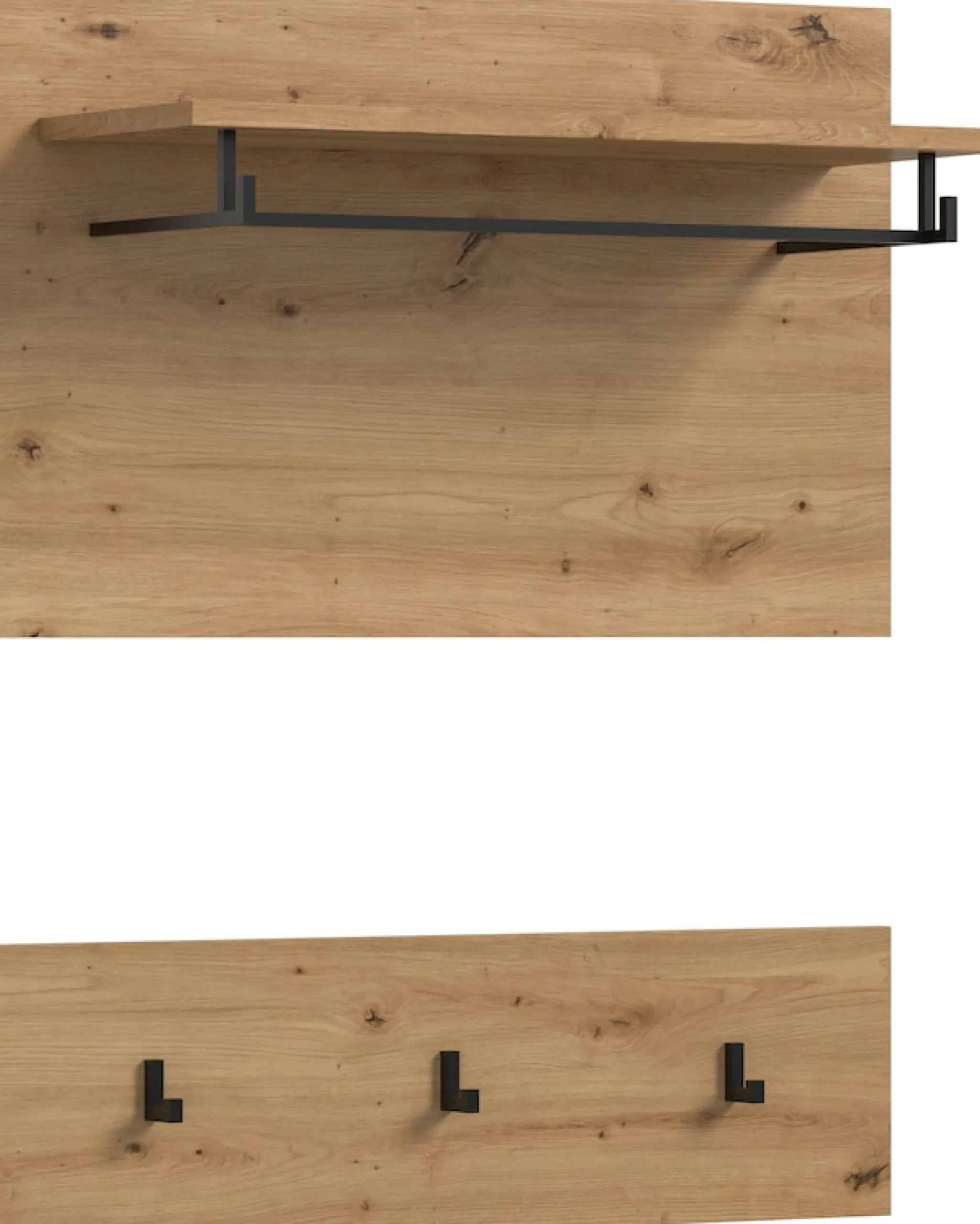 Home affaire Garderobenpaneel »REHAT, TOPSELLER!, 2-teilig, bestehend aus: Paneel & Hakenleiste« in verschiedenen Farben erhältlich, 1 Stk. tlg. Paneel, Hakenleiste, Wandboard, Garderobe, Garderobenleiste