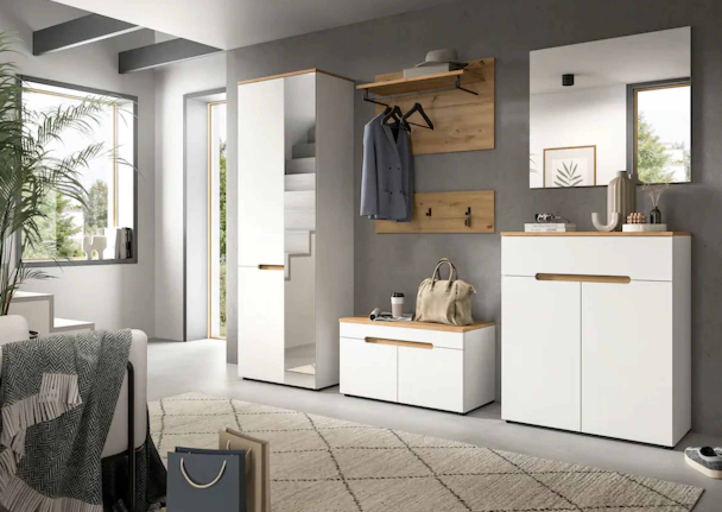 Home affaire Garderobenpaneel »REHAT, TOPSELLER!, 2-teilig, bestehend aus: Paneel & Hakenleiste« in verschiedenen Farben erhältlich, 1 Stk. tlg. Paneel, Hakenleiste, Wandboard, Garderobe, Garderobenleiste