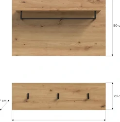 Home affaire Garderobenpaneel »REHAT, TOPSELLER!, 2-teilig, bestehend aus: Paneel & Hakenleiste« in verschiedenen Farben erhältlich, 1 Stk. tlg. Paneel, Hakenleiste, Wandboard, Garderobe, Garderobenleiste