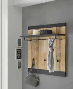 Home affaire Garderobenpaneel »Sherwood, Wandregal im Industrial-Style, Flurgarderobe, Garderobe« mit Ablage, Garderobenstange und Haken, in 2 Farben erhältlich