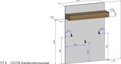 Home affaire Garderobenpaneel »GiRON/CiTY, Wandregal in vier Farben, Flurgarderobe mit Hutablage« mit Kleiderstange und Haken, 100 cm breit