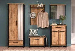 Home affaire Garderobenpaneel »Elda« 1 Stk. tlg. Wandpaneel mit Ablage, 1 Kleiderstange, 3 Haken – (B/T/H) 73/27/95 cm