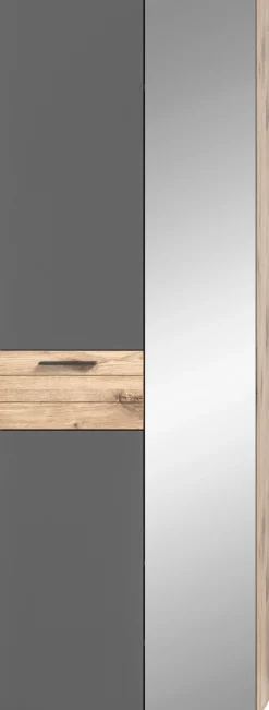 Home affaire Garderobenschrank »Riga, Höhe 200 cm, 2 Türen, 4 Einlegeböden, 1 Kleiderstange« mit Softclose, Kleiderstange ausziehbar,universal einsetzbarer Schrank