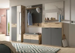 Home affaire Garderobenschrank »Riga, Höhe 200 cm, 2 Türen, 4 Einlegeböden, 1 Kleiderstange« mit Softclose, Kleiderstange ausziehbar,universal einsetzbarer Schrank