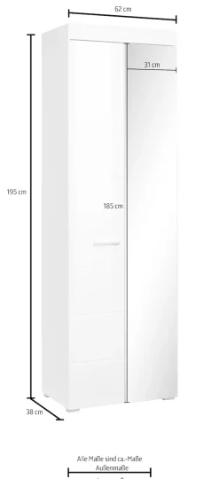 Home affaire Garderobenschrank »Avena« Flurschrank mit Spiegeltür -(B/T/H) 80/12/72 cm