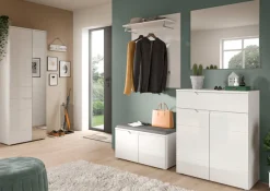 Home affaire Garderobenschrank »CAPRI, Höhe 193cm, 2 Türen, Tür mit eingefasster Griffmulde,« Mehrzweckschrank, Universalschrank, Dielenschrank, Flurschrank