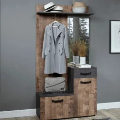 Home affaire Garderobenschrank »Saragossa« Kompaktgarderobe, Tür, Schublade, Klappe - (B/T/H) 104/32/190 cm