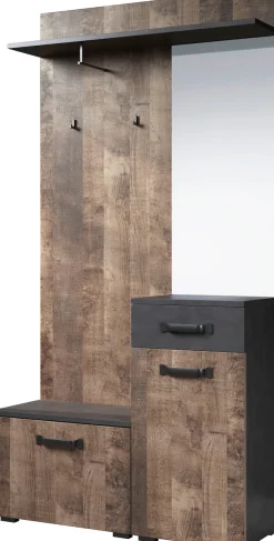 Home affaire Garderobenschrank »Saragossa« Kompaktgarderobe, Tür, Schublade, Klappe - (B/T/H) 104/32/190 cm