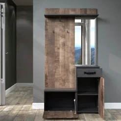Home affaire Garderobenschrank »Saragossa« Kompaktgarderobe, Tür, Schublade, Klappe - (B/T/H) 104/32/190 cm