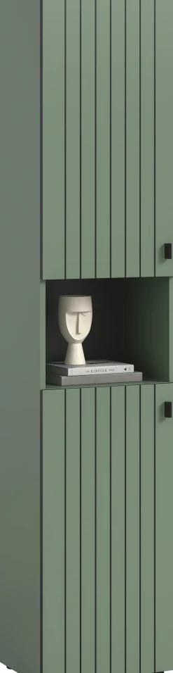 Home affaire Garderobenschrank »TATIO, Höhe 192 cm, Rillenoptik, 2 Türen, offenes Fach« 1 Stk. tlg. Garderobenschrank, Flurschrank, Dielenschrank, Hochschrank