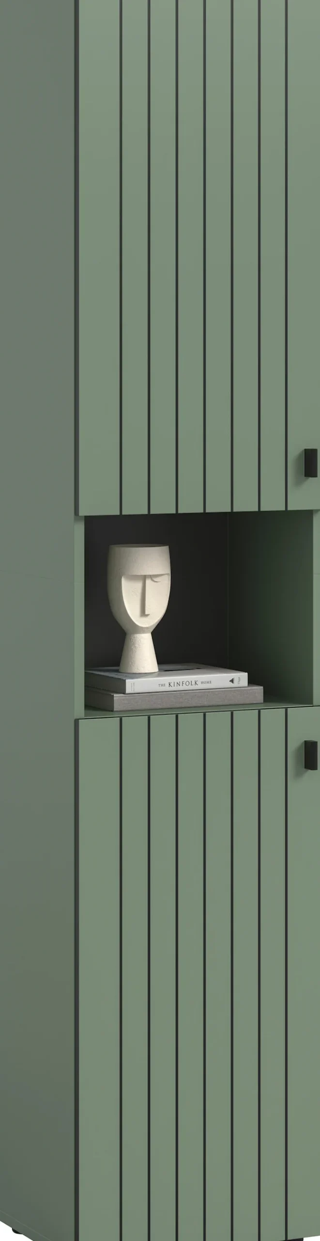 Home affaire Garderobenschrank »TATIO, Höhe 192 cm, Rillenoptik, 2 Türen, offenes Fach« 1 Stk. tlg. Garderobenschrank, Flurschrank, Dielenschrank, Hochschrank