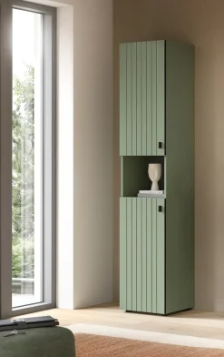 Home affaire Garderobenschrank »TATIO, Höhe 192 cm, Rillenoptik, 2 Türen, offenes Fach« 1 Stk. tlg. Garderobenschrank, Flurschrank, Dielenschrank, Hochschrank