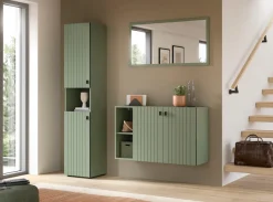 Home affaire Garderobenschrank »TATIO, Höhe 192 cm, Rillenoptik, 2 Türen, offenes Fach« 1 Stk. tlg. Garderobenschrank, Flurschrank, Dielenschrank, Hochschrank