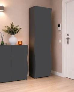Home affaire Garderobenschrank »Garderobenschrank,Kleiderschrank,Dielenschrank mit 1 Tür Höhe 186« onda 63 cm breit, Anthrazit,Kleiderstange, Einlegeboden, made in italy
