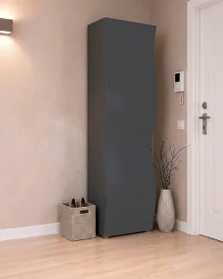 Home affaire Garderobenschrank »Garderobenschrank,Kleiderschrank,Dielenschrank mit 1 Tür Höhe 186« onda 63 cm breit, Anthrazit,Kleiderstange, Einlegeboden, made in italy
