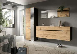 Home affaire Garderobenschrank »REHAT, TOPSELLER!, Breite 176 cm, hängende Montage, viel Stauraum« Platz für ca. 20 Paar Schuhe,Garderobe, Flurschrank, Dielenschrank, Kleiderschrank, Garderobenmöbel