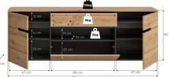 Home affaire Garderobenschrank »REHAT, TOPSELLER!, Breite 176 cm, hängende Montage, viel Stauraum« Platz für ca. 20 Paar Schuhe,Garderobe, Flurschrank, Dielenschrank, Kleiderschrank, Garderobenmöbel
