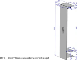 Home affaire Garderobenschrank »GiRON/CiTY, Schrank mit Spiegelfront, moderner Kleiderschrank« mit Kleiderstange, modernes Design, beidseitig geöffnet, 50 cm breit
