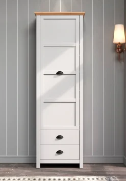 Home affaire Garderobenschrank »Herzwill« Kleiderschrank, grau, Eiche, Kleiderstange, B/H/T ca.: 65/201/41 cm