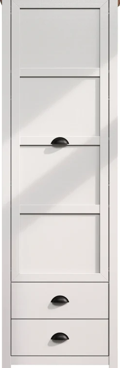 Home affaire Garderobenschrank »Herzwill« Kleiderschrank, grau, Eiche, Kleiderstange, B/H/T ca.: 65/201/41 cm