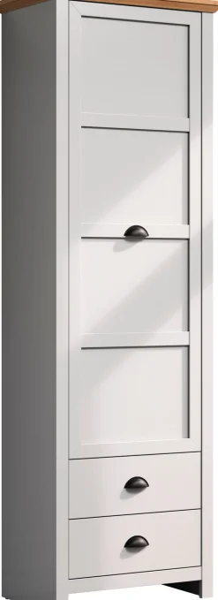 Home affaire Garderobenschrank »Herzwill« Kleiderschrank, grau, Eiche, Kleiderstange, B/H/T ca.: 65/201/41 cm