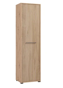 Home affaire Garderobenschrank »Landes Schrank inkl. 1 Kleiderstange, Stauraumschrank, Höhe 198 cm« Front Artisan Eiche mit dekorativen schwarzen Streifen