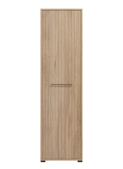 Home affaire Garderobenschrank »Landes Schrank inkl. 1 Kleiderstange, Stauraumschrank, Höhe 198 cm« Front Artisan Eiche mit dekorativen schwarzen Streifen