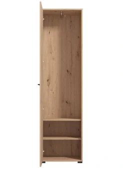 Home affaire Garderobenschrank »Landes Schrank inkl. 1 Kleiderstange, Stauraumschrank, Höhe 198 cm« Front Artisan Eiche mit dekorativen schwarzen Streifen