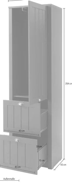 Home affaire Garderobenschrank Höhe ca. 204 cm