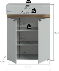 Home affaire Garderobenschrank 1 Stk. tlg. Oran, Schuhkommode, Schublade, Evoke Oak NB, 3 Fächer