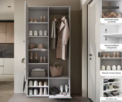 Home affaire Garderobenschrank »DINO Kompaktgarderobe, Garderoben-Set DINO« Mit Spiegel und Kleiderstange, 90 cm breit, Türanschlag wechselbar