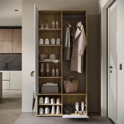 Home affaire Garderobenschrank »DINO Kompaktgarderobe, Garderoben-Set DINO« Mit Spiegel und Kleiderstange, 90 cm breit, Türanschlag wechselbar