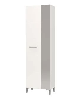 Home affaire Garderobenschrank »Como, Kleiderschrank, Stauraumschrank, Flurschrank, Höhe 195 cm« in Opaque Weiß mit MDF-beschichtet Fronten, mit Spiegel