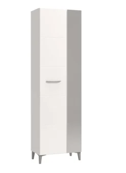 Home affaire Garderobenschrank »Como, Kleiderschrank, Stauraumschrank, Flurschrank, Höhe 195 cm« in Opaque Weiß mit MDF-beschichtet Fronten, mit Spiegel