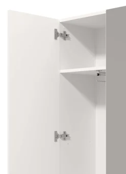 Home affaire Garderobenschrank »Como, Kleiderschrank, Stauraumschrank, Flurschrank, Höhe 195 cm« in Opaque Weiß mit MDF-beschichtet Fronten, mit Spiegel