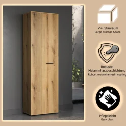 Home affaire Garderobenschrank »Amrum« 1 Stk. tlg. Garderobenschrank mit 2 Türen & 1 Kleiderstange – (B/T/H) 60/36/196 cm