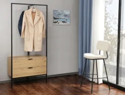 Home affaire Garderobenschrank »Innsbruck« 1 Stk. tlg. Garderobe mit Kleiderstange & 2 Schubladen - (B/T/H) 85/47/190 cm