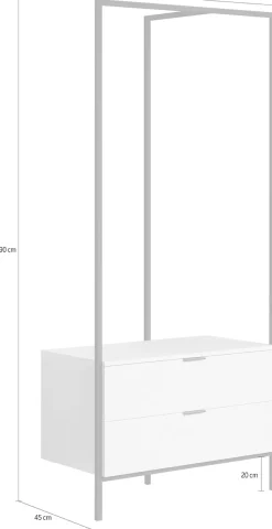 Home affaire Garderobenschrank »Innsbruck« 1 Stk. tlg. Garderobe mit Kleiderstange & 2 Schubladen - (B/T/H) 85/47/190 cm