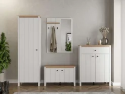 Home affaire Garderoben-Set »Bedford, Flurmöbel, Dielenmöbel, Flurschrank, Flurgarderobe B= 231 cm« 4tlg, 4 Stk. tlg.