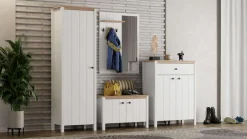 Home affaire Garderoben-Set »Bedford, Flurmöbel, Dielenmöbel, Flurschrank, Flurgarderobe B= 231 cm« 4tlg, 4 Stk. tlg.