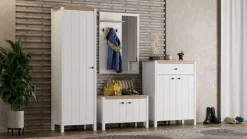 Home affaire Garderoben-Set »Bedford, Flurmöbel, Dielenmöbel, Flurschrank, Flurgarderobe B= 231 cm« 4tlg, 4 Stk. tlg.