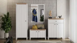 Home affaire Garderoben-Set »Bedford, Flurmöbel, Dielenmöbel, Flurschrank, Flurgarderobe B= 231 cm« 4tlg, 4 Stk. tlg.
