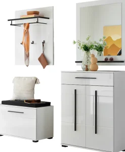 Home affaire Garderoben-Set »Cantara, moderne Garderobe, Komplettset mit viel Stauraum« Komplett-Set, 4 Stk. tlg.