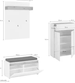 Home affaire Garderoben-Set »City/Giron, moderne Garderobe, viel Stauraum, ca. 24 Schuhe« Set, 3 Stk. tlg.