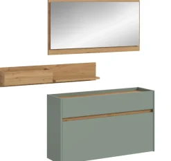 Home affaire Garderoben-Set »EVRID, 3-teilig, Breite 140 cm, individuell hängbar & erweiterbar« best. aus: Kommode, Wandboard & Spiegel, 3 Stk. tlg.