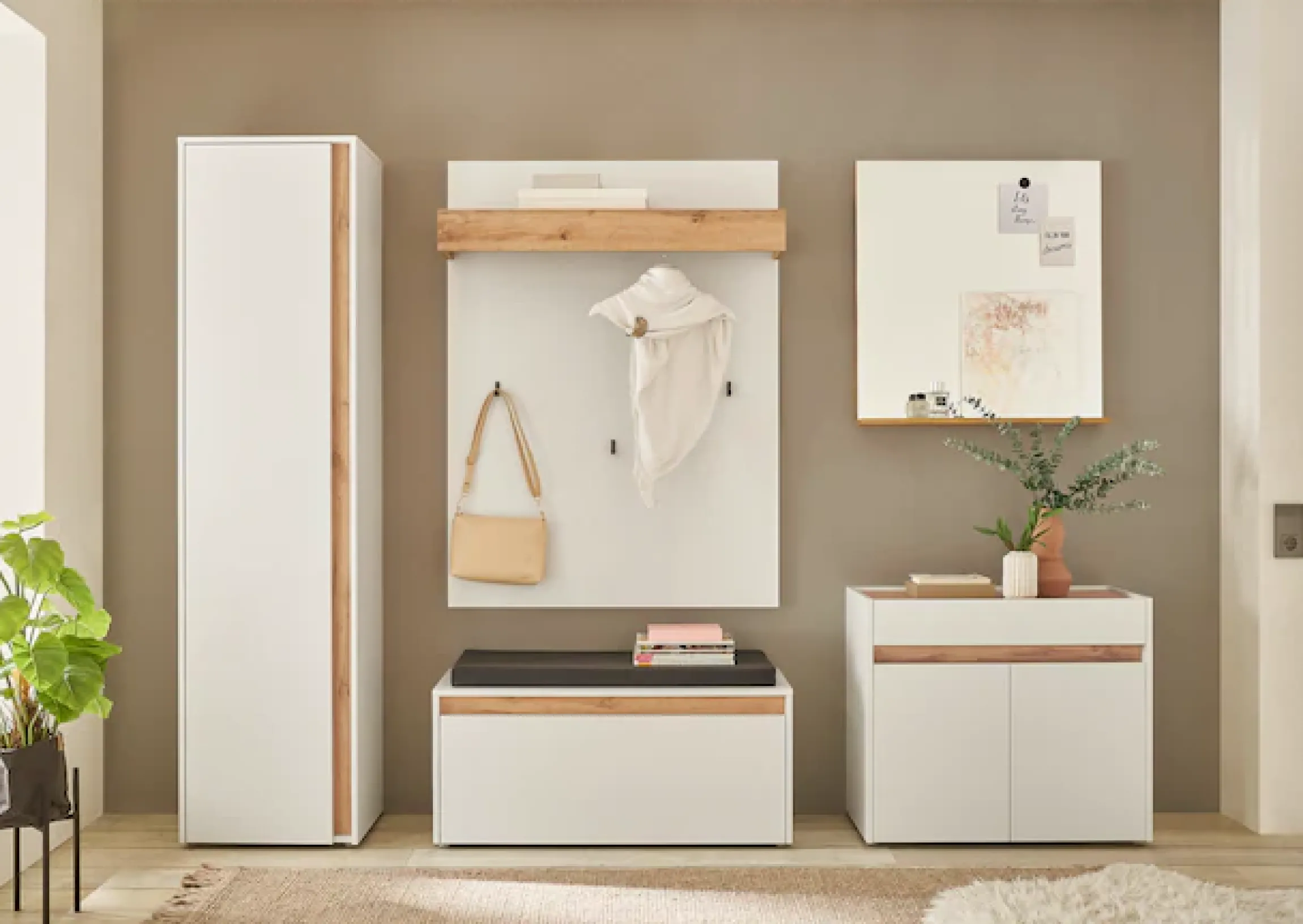 Home affaire Garderoben-Set »GIRON/CiTY, moderne Garderobe, Komplettset mit viel Stauraum« Komplett-Set, 5 Stk. tlg.