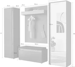 Home affaire Garderoben-Set »GIRON/CiTY, moderne Garderobe, Komplettset mit viel Stauraum« Komplett-Set, 4 Stk. tlg.